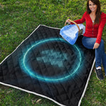 Blue Aquarius Zodiac Sign Print Quilt