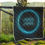 Blue Aquarius Zodiac Sign Print Quilt