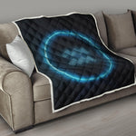 Blue Aquarius Zodiac Sign Print Quilt