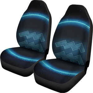 Blue Aquarius Zodiac Sign Print Universal Fit Car Seat Covers