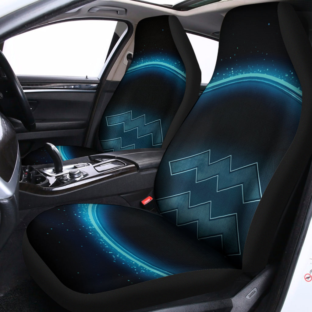 Blue Aquarius Zodiac Sign Print Universal Fit Car Seat Covers