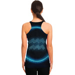 Blue Aquarius Zodiac Sign Print Women's Racerback Tank Top