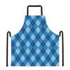 Blue Argyle Pattern Print Apron