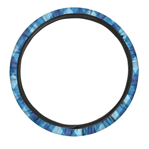 Blue Argyle Pattern Print Car Steering Wheel Cover