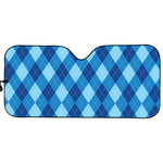 Blue Argyle Pattern Print Car Sun Shade