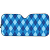 Blue Argyle Pattern Print Car Sun Shade