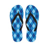 Blue Argyle Pattern Print Flip Flops