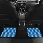 Blue Argyle Pattern Print Front and Back Car Floor Mats