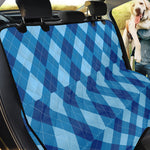 Blue Argyle Pattern Print Pet Car Back Seat Cover