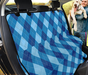 Blue Argyle Pattern Print Pet Car Back Seat Cover