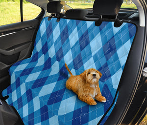 Blue Argyle Pattern Print Pet Car Back Seat Cover