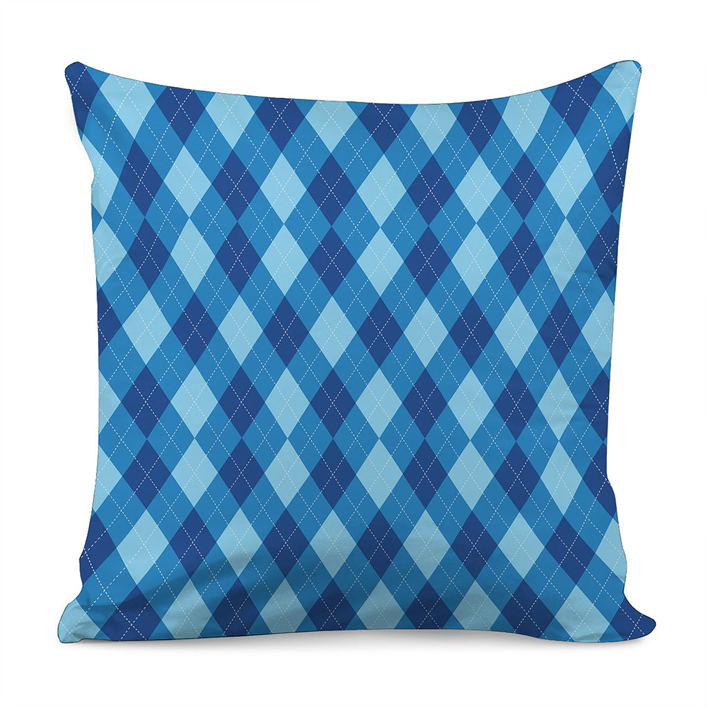 Blue Argyle Pattern Print Pillow Cover