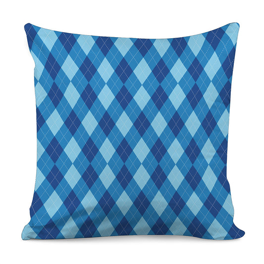 Blue Argyle Pattern Print Pillow Cover