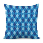 Blue Argyle Pattern Print Pillow Cover