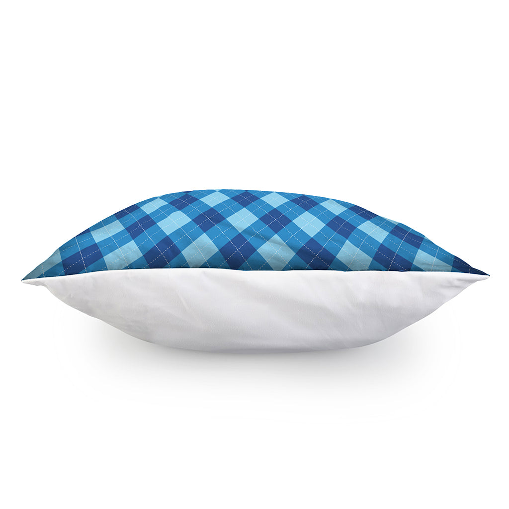 Blue Argyle Pattern Print Pillow Cover
