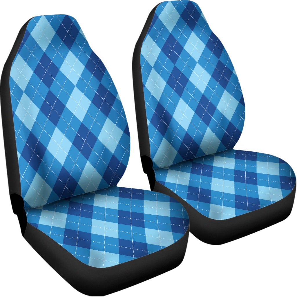 Blue Argyle Pattern Print Universal Fit Car Seat Covers