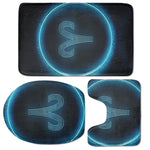 Blue Aries Zodiac Sign Print 3 Piece Bath Mat Set