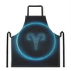 Blue Aries Zodiac Sign Print Apron