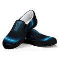 Blue Aries Zodiac Sign Print Black Slip On Sneakers