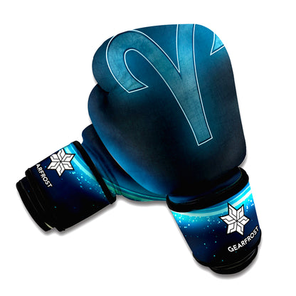 Blue Aries Zodiac Sign Print Boxing Gloves