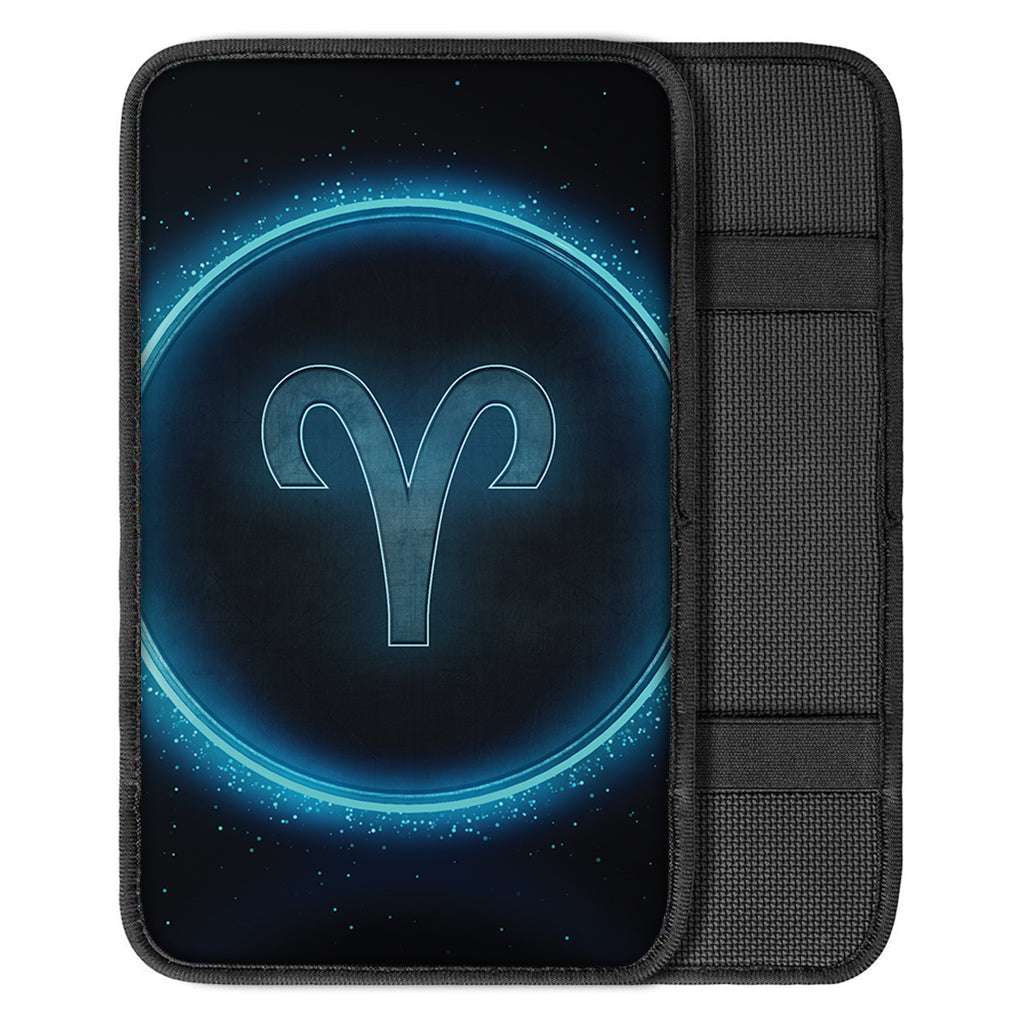 Blue Aries Zodiac Sign Print Car Center Console Cover