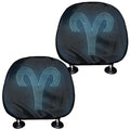 Blue Aries Zodiac Sign Print Car Headrest Covers