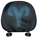 Blue Aries Zodiac Sign Print Car Headrest Covers