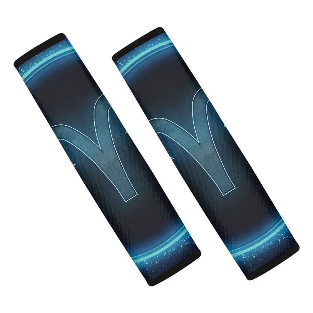 Blue Aries Zodiac Sign Print Car Seat Belt Covers