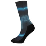 Blue Aries Zodiac Sign Print Crew Socks
