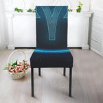 Blue Aries Zodiac Sign Print Dining Chair Slipcover