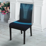 Blue Aries Zodiac Sign Print Dining Chair Slipcover