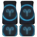Blue Aries Zodiac Sign Print Front and Back Car Floor Mats