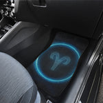 Blue Aries Zodiac Sign Print Front and Back Car Floor Mats
