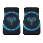 Blue Aries Zodiac Sign Print Front Car Floor Mats