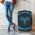 Blue Aries Zodiac Sign Print Luggage Cover