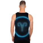 Blue Aries Zodiac Sign Print Men's Tank Top