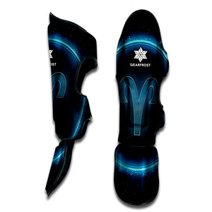 Blue Aries Zodiac Sign Print Muay Thai Shin Guard