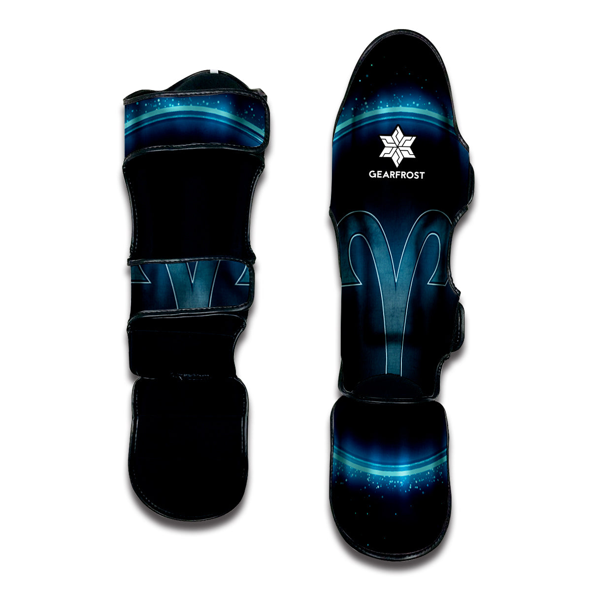 Blue Aries Zodiac Sign Print Muay Thai Shin Guard