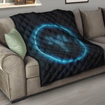 Blue Aries Zodiac Sign Print Quilt