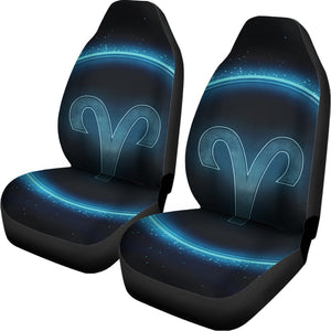 Blue Aries Zodiac Sign Print Universal Fit Car Seat Covers