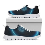 Blue Aries Zodiac Sign Print White Sneakers