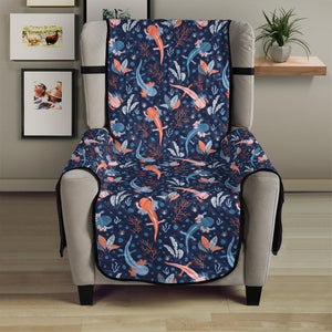 Blue Axolotl Pattern Print Armchair Protector