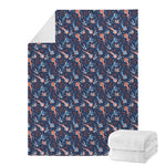 Blue Axolotl Pattern Print Blanket