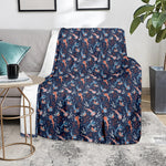 Blue Axolotl Pattern Print Blanket