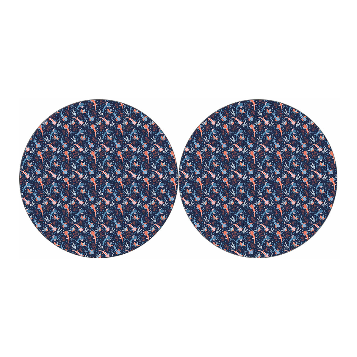 Blue Axolotl Pattern Print Car Coasters