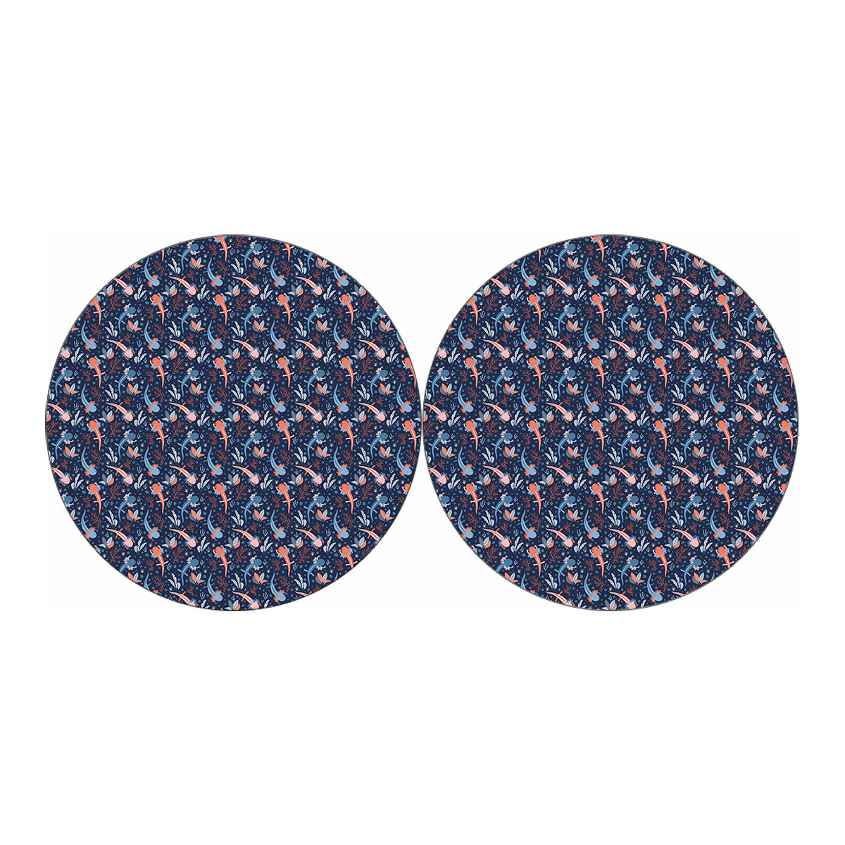 Blue Axolotl Pattern Print Car Coasters