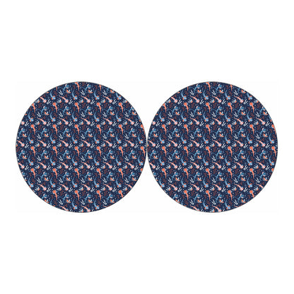 Blue Axolotl Pattern Print Car Coasters