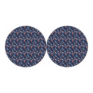 Blue Axolotl Pattern Print Car Coasters