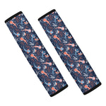 Blue Axolotl Pattern Print Car Seat Belt Covers