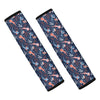 Blue Axolotl Pattern Print Car Seat Belt Covers